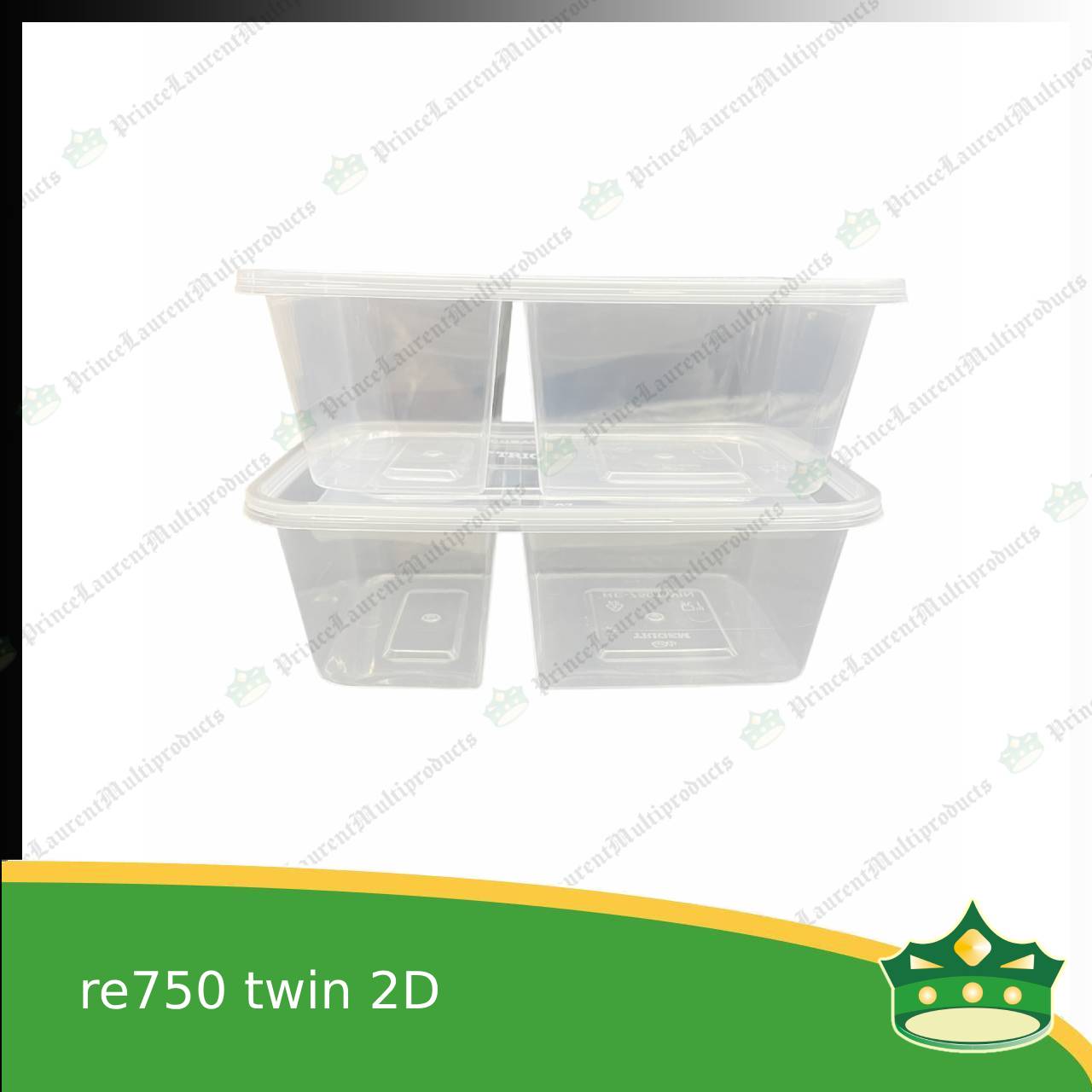 [10 pcs] re750 twin 2d microwavable container for packed meals, rice meal, packed lunch