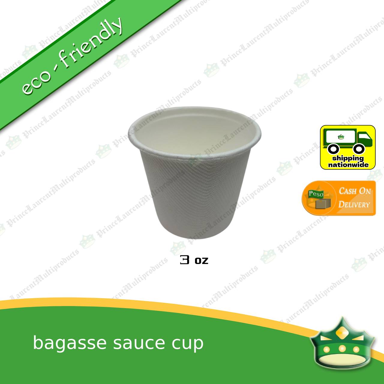 [50 pcs] bagasse sauce cup with lid for sauces and condiments