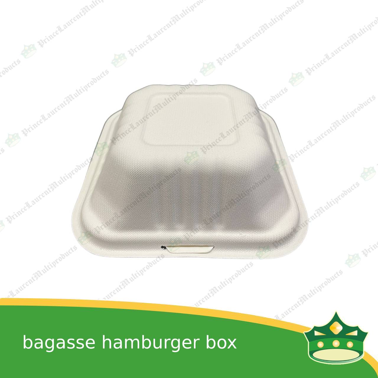 [50 pcs] bagasse hamburger square meal box paper take out food box compostable biodegradable take away boxes for hamburgers, sandwiches, meals, rice toppings, catering food