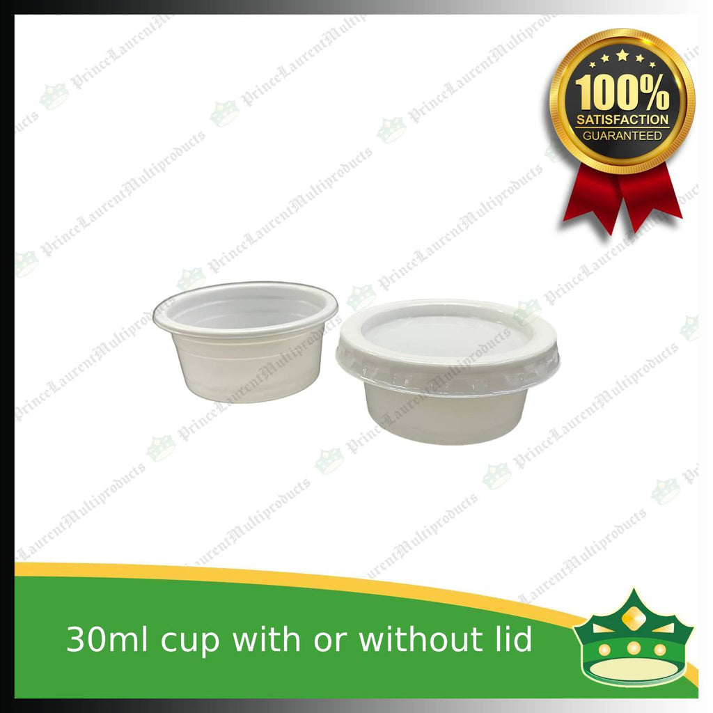 [100 pcs] 30ml sauce cup with / without lid for sauces gravy ketchup condiments specimen cup 30 cc plastic cup