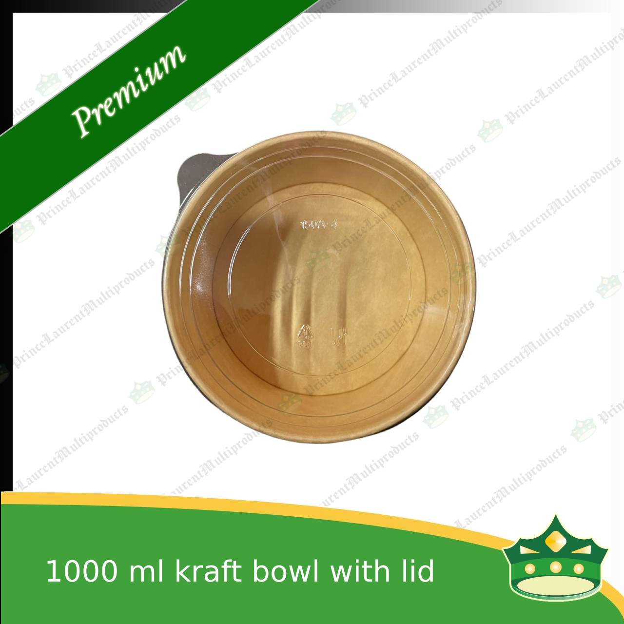 [50 pcs] kraft bowl with lid 1000cc laminated wide mouth for salad, rice meal, other food products
