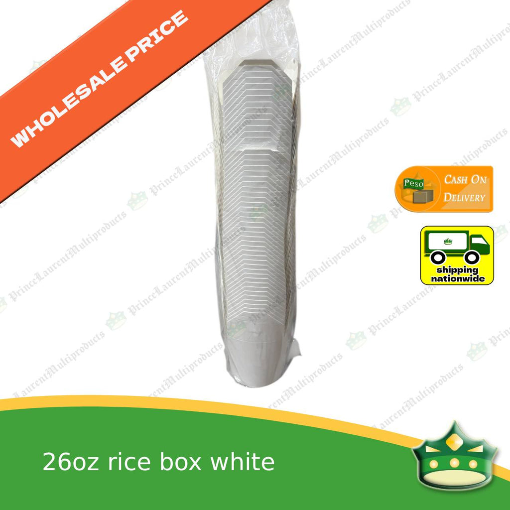 [1 case] noodle box 26 oz / noodle cup paper /rice in a box 770cc white with PE lam for takeout