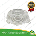 [50 pcs] clear clamshell OPS-c35 round OPS clearview food containers for any food products, muffins, cakes, chiffon, cupcakes, salad, fruit, baked goods