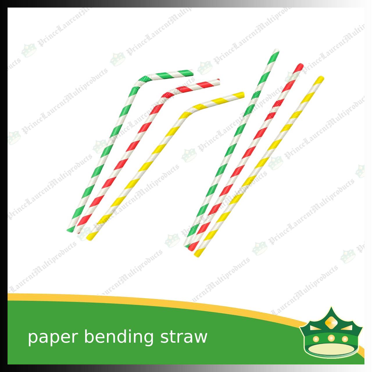 [100 pcs] bending paper straw white / colored for milk shakes, juices and other cold beverages