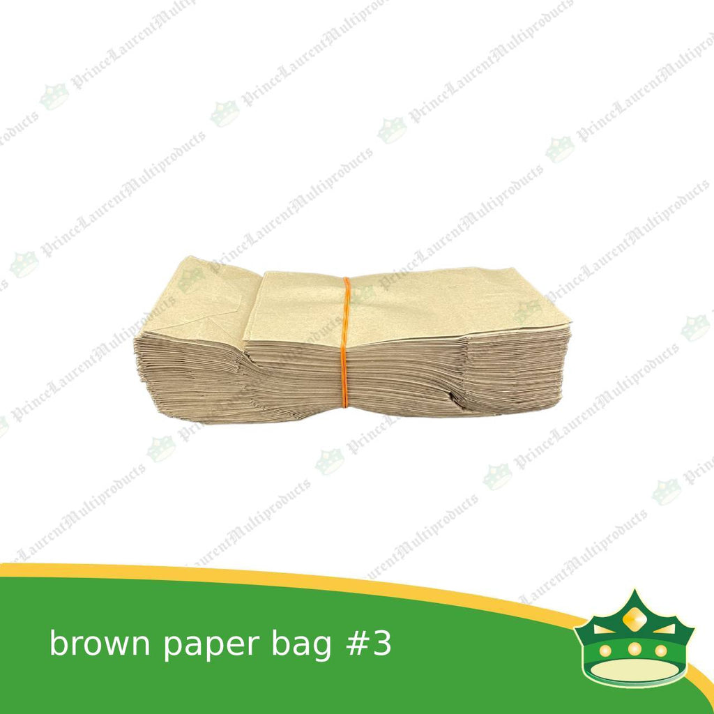 [100 pcs] kraft brown paper bag #3 (2-1/4x4-1/4x7-1/4") for environment friendly packaging