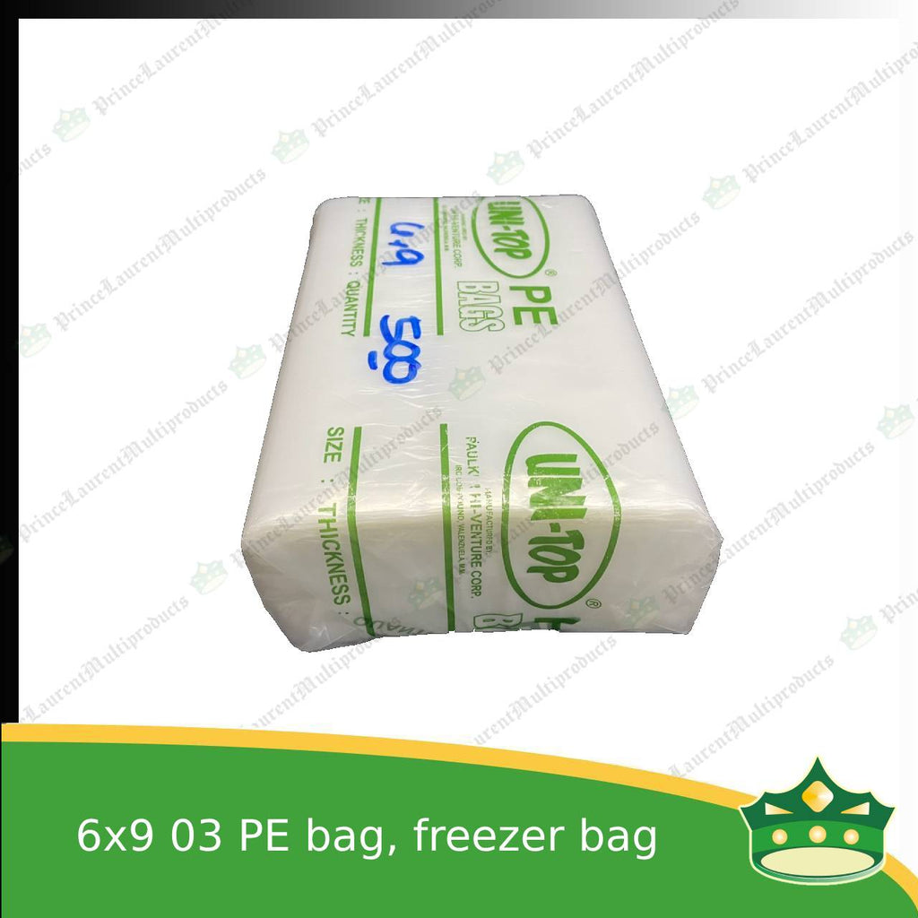 [500 pcs] 6x9 03 PE bag plastic for freezer repacking or frozen products