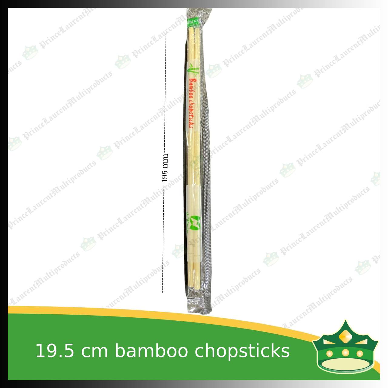 [100 pcs] bamboo chopsticks 19.5cm individually plastic wrapped as disposable biodegradable cutleries for takeouts as utensils