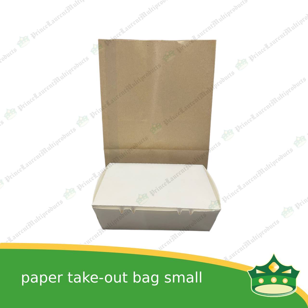 [100 pcs] paper take out bag small for take away and delivery packaging perfect fit for paper food boxes