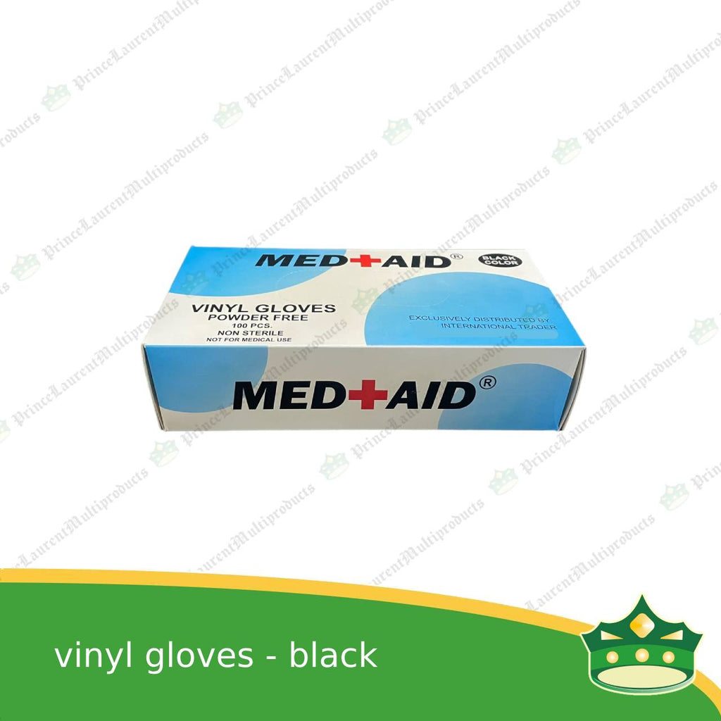 [100 pcs] vinyl disposable gloves black medium, large, XL for food preparation essential
