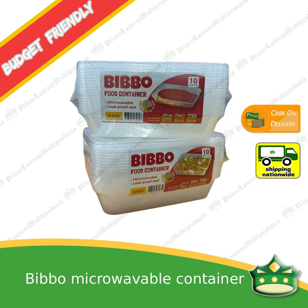 [10 pcs] Bibbo 400/500ml microwavable container for packed meals, rice meal, packed lunch