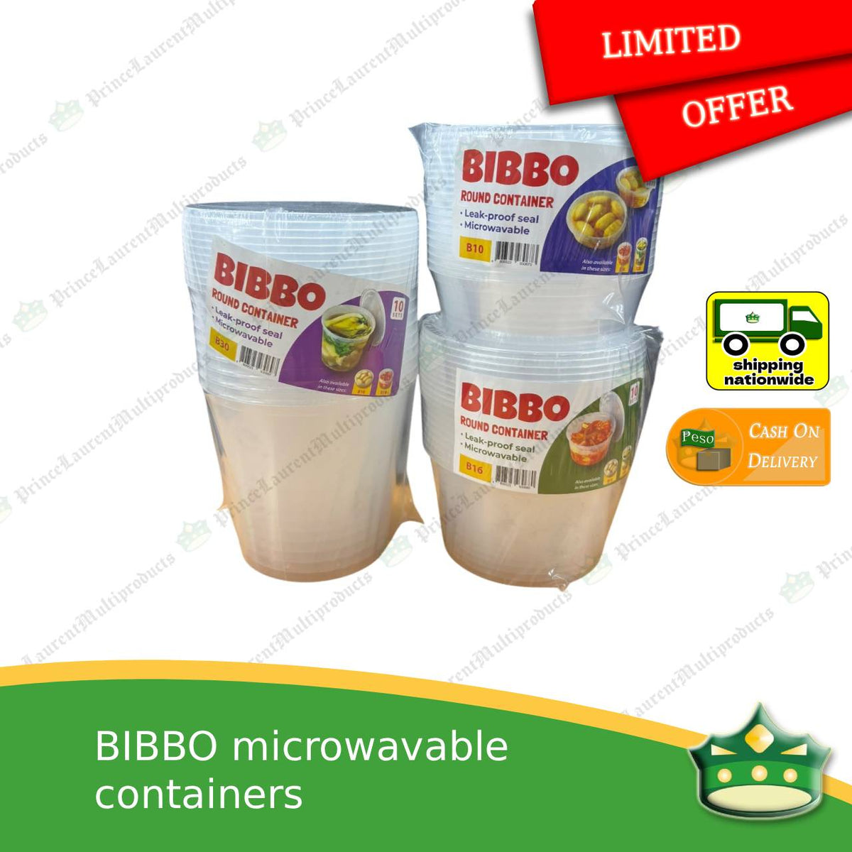 [10 pcs] limited offer only Bibbo microwavable container for packed meals, rice meal, packed lunch