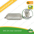 [50 pcs] clear clamshell SHC-2H C201 OPS clearview food containers for any food products, leche flans, tarts, macaroons, salad, fruits, baked goods