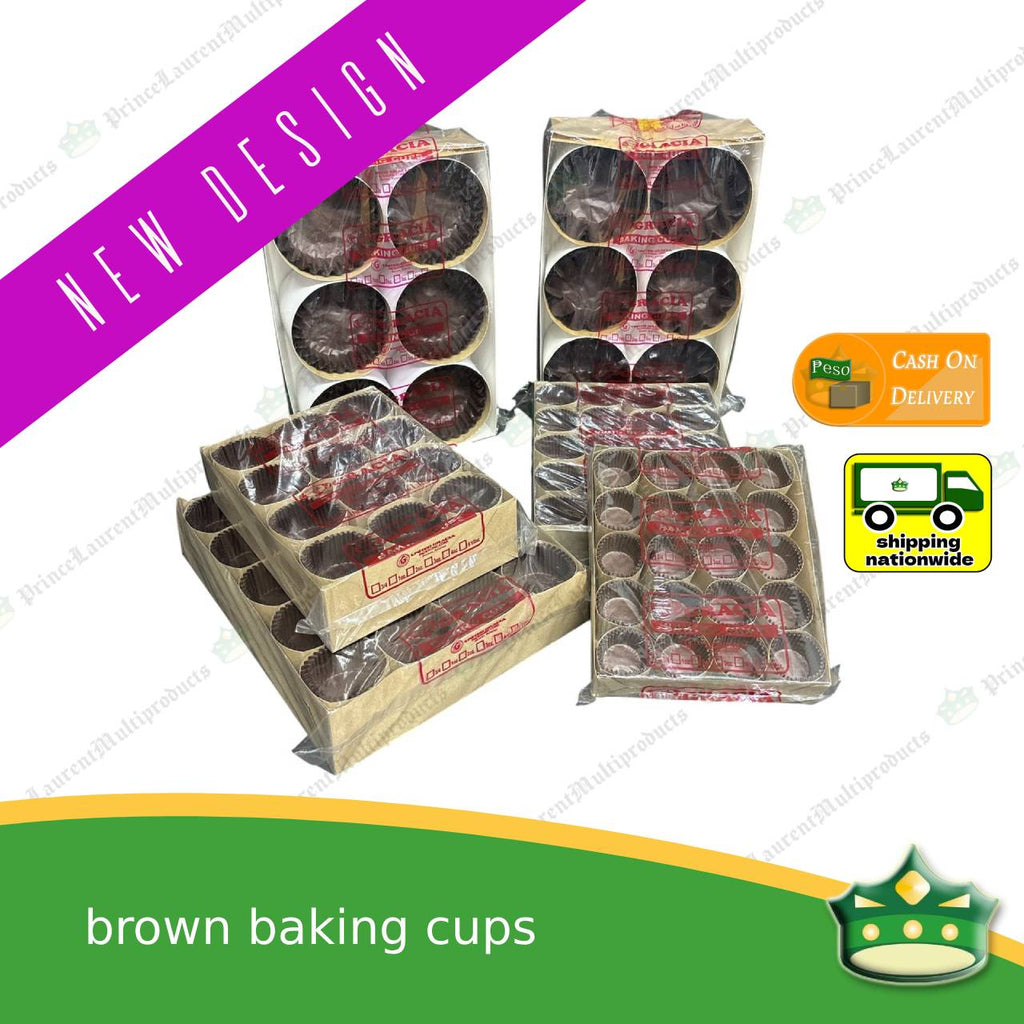 [1 pack] glassine cupcake liner baking cup BROWN for pastries,  tarts, cupcakes, eclairs, mamon