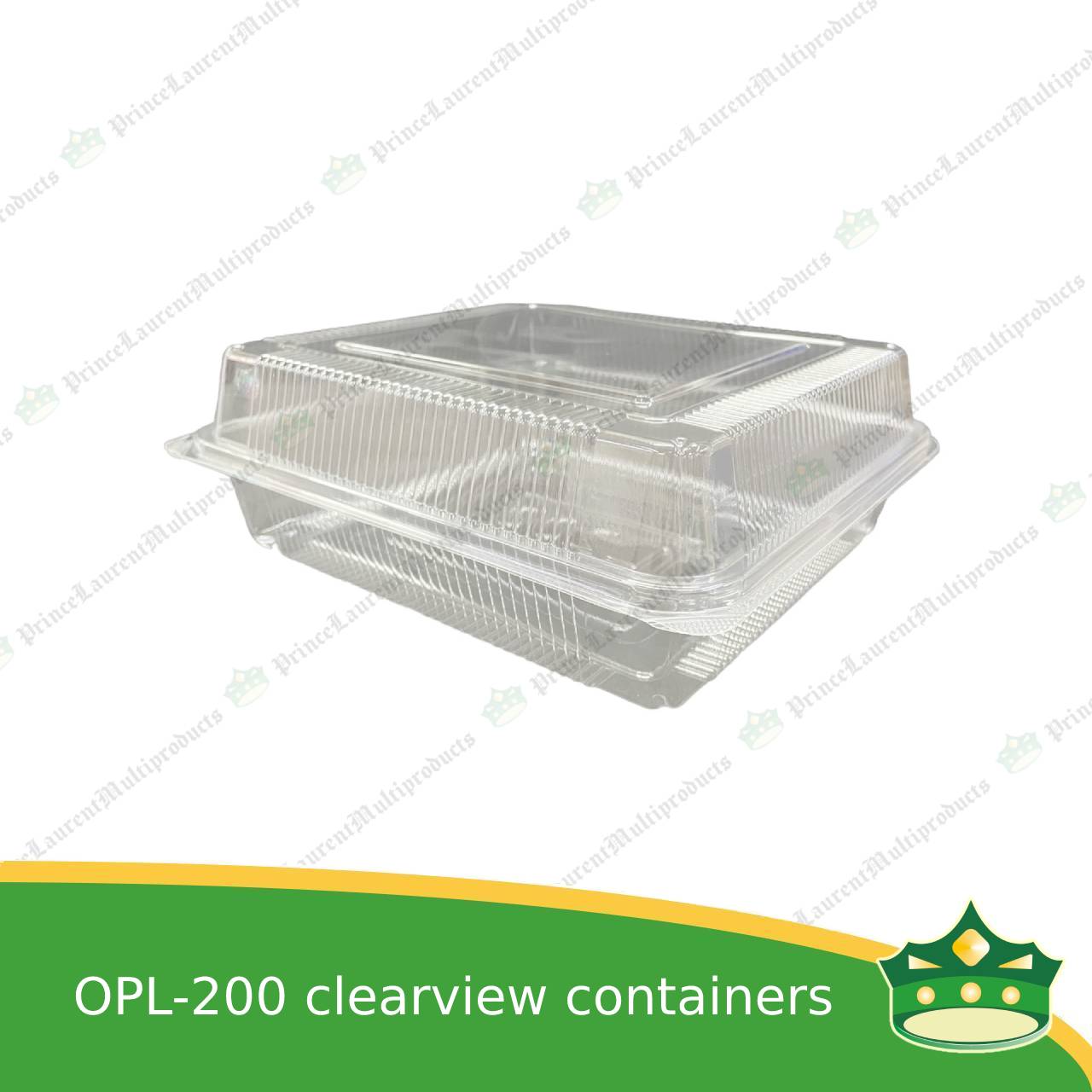 [50 pcs] clear clamshell OPL-200 LARGE OPS clearview food containers for any food products, muffins, cakes, chiffon, cupcakes, salad, fruit, baked goods
