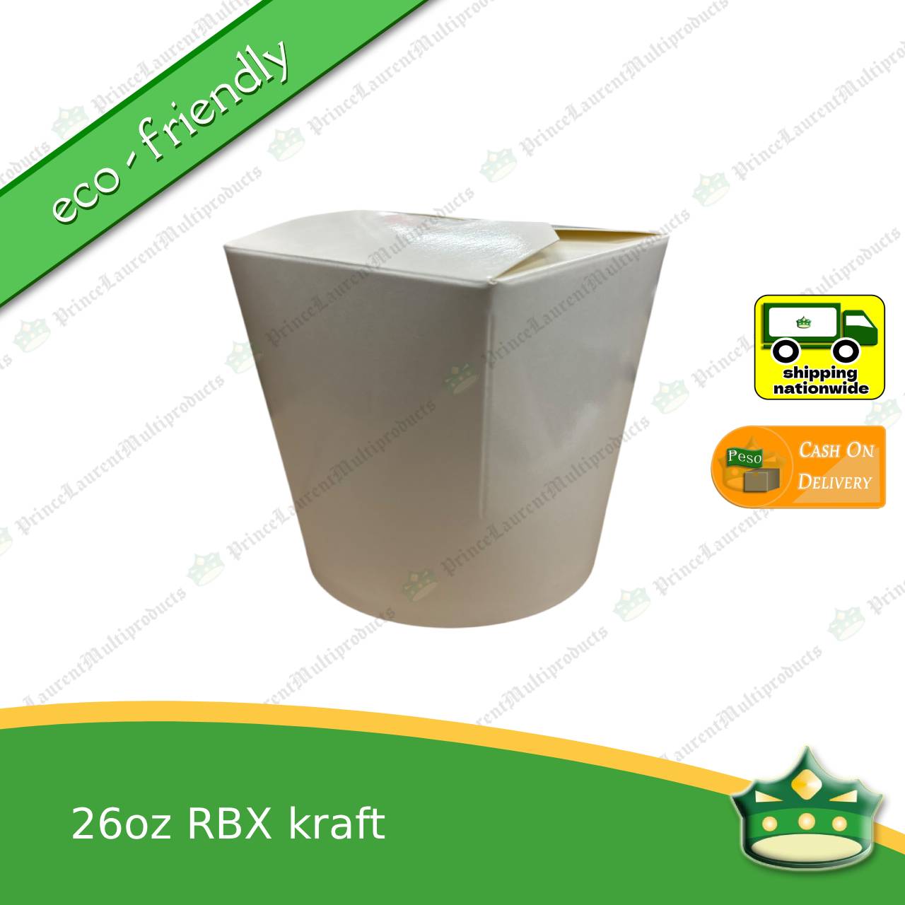 [50 pcs] noodle box 26 oz / noodle cup paper /rice in a box 770cc white with PE lamination for take-outs of noodles, pasta, ricetoppings, meatballs and so much more