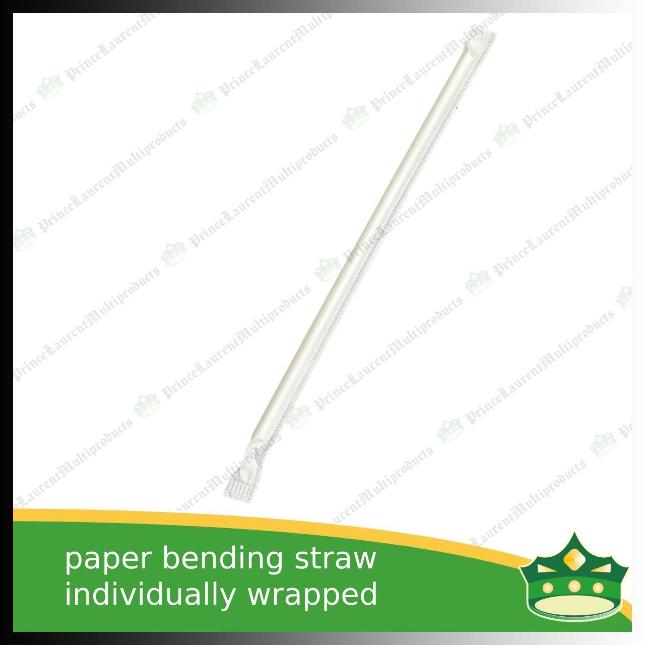 [100 pcs] bending paper straw white individually wrapped for milk shakes, juices and other cold beverages