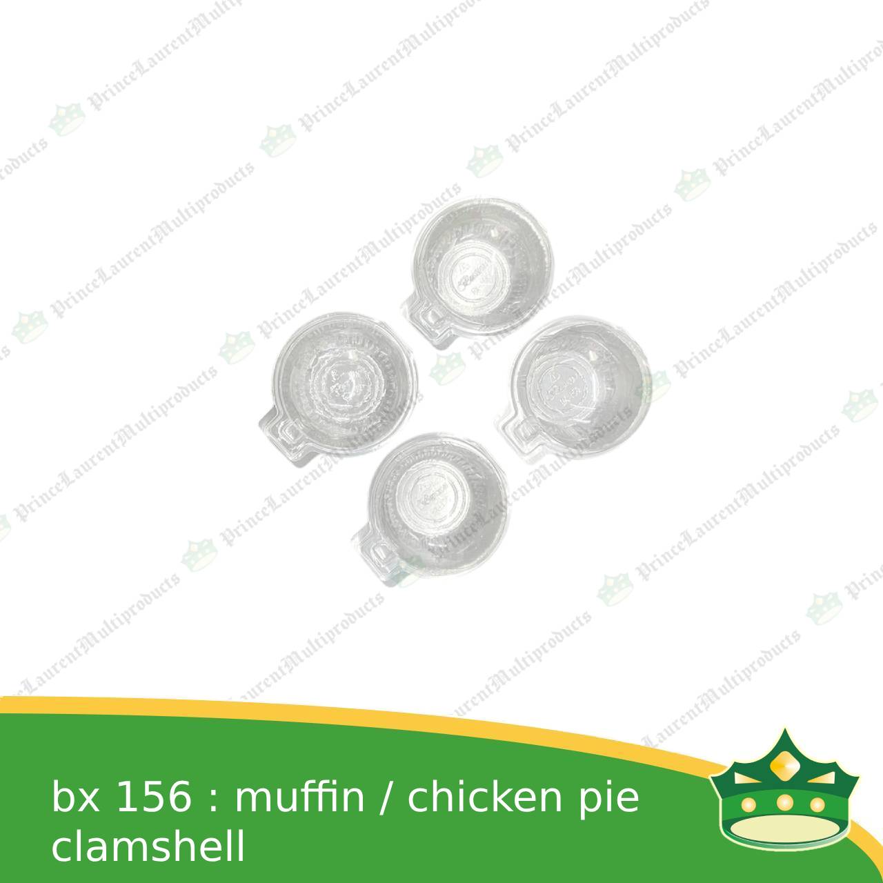 [50 pcs] bx-156 muffin chicken pie clear clamshell for pies, muffins single served, solo muffin solo pie