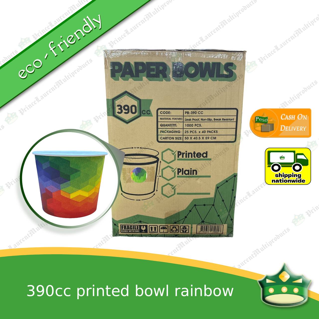 [1000 pcs] paper bowl 390cc printed laminated for stir fry noodles, soup, Hongkong fried noodles, rice toppings, food take out