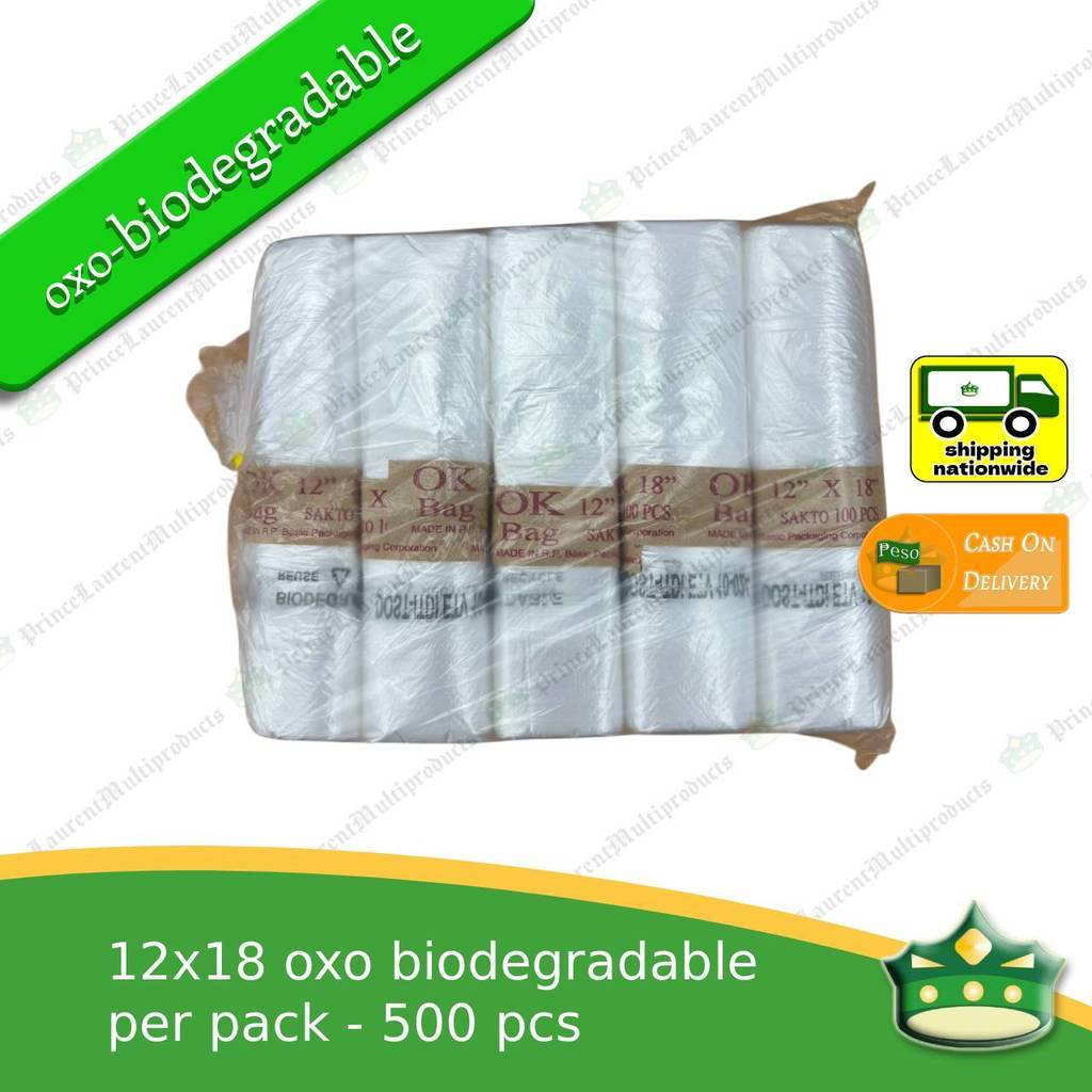 [1pack=5rolls x 100s=500pcs] 12x18 Biodegradable plastic bags / biodegradable Hd bags / plastic labo