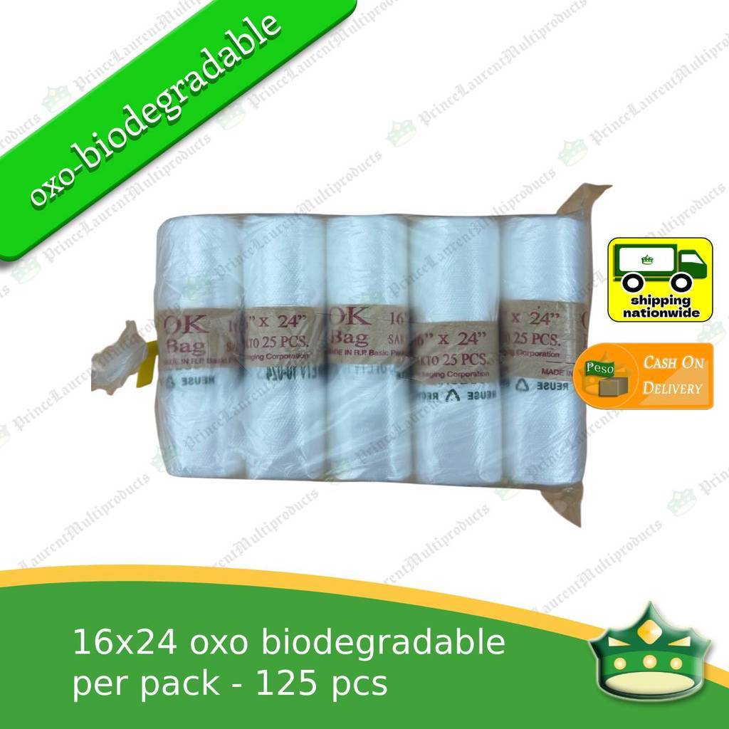 [1pack=5rolls x 25pcs=125ps] 16x24 Biodegradable plastic bags / biodegradable Hd bags / plastic labo